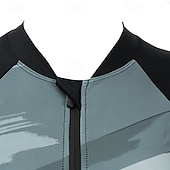 billiga One Pieces Rash Guards-Dam Rash-guards Baddräktsset 2-delade baddräkter med shorts Lappverk Dragkedja fram UPF50+ Snabb tork Hög Elasisitet Kortärmad Badkläder Surfing Dykning Snorkelfenor Sommar