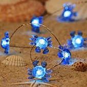 Недорогие LED ленты-Светодиодная гирлянда на морскую тематику, 2 м, 20 светодиодов, питание от батареек, синяя морская звезда, зеленая черепаха, декоративная гирлянда для Рождества, дня рождения, свадьбы, дома, спальни,