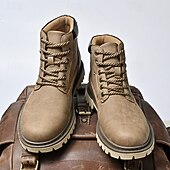 Недорогие Рабочие ботинки-Классические мужские рабочие ботинки для улицы – прочные ботинки на шнуровке с нескользящей подошвой и амортизирующей стелькой для строительства, сельского хозяйства и повседневной носки