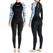 abordables Lycra de surf-Femmes Maillots de bain intégraux Combinaison Fine UPF50+ manche longue Maillot de Bain Fermeture Eclair Dorsale Natation Plongée Surf Plongée en apnée Patchwork Été Printemps Automne