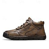 baratos Botas de cano curto-Botas de caminhada masculinas marrons com sola durável – calçados casuais versáteis para atividades ao ar livre, caminhadas e aventuras de fim de semana