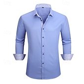 economico camicia da uomo con bottoni-Per uomo Camicia Camicia Estiva Camicia casual Camicia da Spiaggia Camicia con Bottoni Nero Bianco Giallo Rosso Blu reale Manica Lunga Blocco di colori Bavero Vacanza Camicia hawaiana Splice