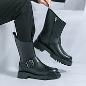 Χαμηλού Κόστους Φόρεμα μπότες-ανδρικές μπότες μόδας από PU δέρμα μεσαίου μεγέθους και αγκράφα | χοντρή σόλα για αστικό στυλ και ανθεκτικότητα