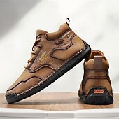 abordables Bottes-Chaussures de travail décontractées kaki pour hommes, baskets d&#039;extérieur à lacets durables avec semelle antidérapante pour la randonnée, le camping, la conduite et les activités quotidiennes