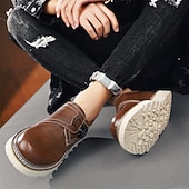 baratos Sapatos Casuais Slip-On-sapatos de trabalho casuais marrons masculinos – sola antiderrapante durável, fecho de trava fácil, design de cano baixo confortável para uso diário, escritório e atividades ao ar livre