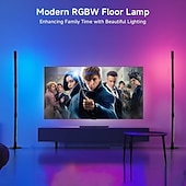 cheap Smart Home Lights-Corner Floor Lamp RGB, LED Floor Lamp with Music Sync and 16 Million DIY Colors, App &amp; Remote Control, Color Changing Modern Smart Corner Lamp for Bedroom Living Room