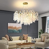 baratos Luzes pendentes-lustre de cristal 6 lâmpadas 23,5 in/ 8 lâmpadas 31,2 in moderno lustre de ouro ramos de iluminação restaurante lustre pingo de chuva lâmpadas penduradas ac110v ac220v