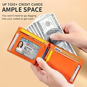 billiga Förvaring-Smal herrplånbok med rfid-blockering, kolfibermönster, sedelklämma, vikbar plånbok, minimalistisk kreditkortshållare, stöldskyddande, kompakt framficka för män