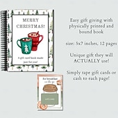 halpa Embrulho para presente-Christmas Gift Card Book Surprises On Every Page DIY Spiral-Bound Merry Christmas College Survival Gift Card Book Holder Ideal Gifts for Family, Friends, Teachers, Teens And Colleagues