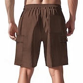 cheap Casual Shorts-Men's Shorts Summer Shorts Casual Shorts Corduroy Shorts Drawstring Pocket Elastic Waist Plain Comfort Breathable Short Outdoor Vacation Sport Casual Navy Blue