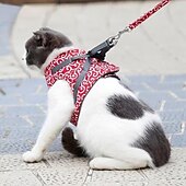cheap Home Supplies-Cat Dogs Vest Harness and Leash, Anti-Break Away Chest Strap, Cats Clothes, Breathable Cat Harness Set, Escape Proof Soft Adjustable Vest Harnesses for Cats for Girl &amp; Boy Cat Walking