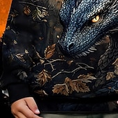 billiga Pojkes Halloween kostymer-Halloween Pojkar 3D Drake Tröja Långärmad Vår Höst Mode Grundläggande Barn 4-12 år Rund hals Utomhus Ledigt Dagligen Normal