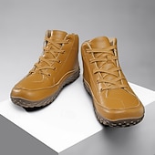 Miesten Bootsit 오피스 / 비즈니스 Pluskoko Kävely Vapaa-aika Päivittäin PU-nahka Mukava Nauhat Musta Valkoinen Keltainen halpa Nilkkurit-Miesten Bootsit 오피스 / 비즈니스 Pluskoko Kävely Vapaa-aika Päivittäin PU-nahka Mukava Nauhat Musta Valkoinen Keltainen