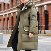 billiga Pojkars dunjacka och parka-Barn Unisex Dunjacka Friluftsjacka Pufferjacka Ytterkläder Ensfärgat Långärmad Håller värmen Vindtät Täcka Utomhus Dagligen Grundläggande Svart Rubinrött Grön Höst Vinter 4 år +