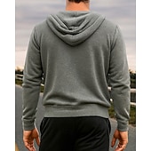 baratos Moletom &amp; Suéter-Homens Riscas Moletom com capuz Moletom com zíper Outono/Inverno Com Cordão Manga Longa Roupa Esportiva Quente Da Moda Equitação Corrida Viagem Férias Ioga Preto Branco Azul Roupa de esporte Roupas