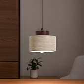 economico Luci a sospensione-lampada a sospensione in pietra naturale nordica cilindro piccolo metà secolo moderno appeso 85-265v
