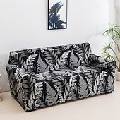baratos Cobertura de Sofa-Capa elástica para sofá de 1 peça com estampa de plantas, capa horizontal para todas as estações para sofá de sala de estar de 1/2/3/4 lugares, capa protetora macia para sofá