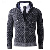preiswerte Herren Strickjacke-Herren Pullover Kleid Pullover Strickjacke Reißverschluss-Pullover Strickpullover Gerippt Stricken Normale Oberteile Gestrickt Gerippt Einfach Mit Kapuze Mode Schals Lässig Alltagskleidung Bekleidung