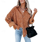 billiga casual jackor-Dam Sherpajacka Bekväm Andningsfunktion Ficka Elegant Ledigt Slät Semester Gata Ledigt Dagliga kläder Enkelknäppt Normal Nedvikt Normal Långärmad Ytterkläder Vit Rodnande Rosa Rubinrött Vår Höst