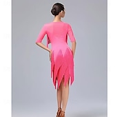 Χαμηλού Κόστους Φορέματα Πρακτικής-Λάτιν Χοροί Φόρεμα Φούντα Κόψιμο Παγιέτες Γυναικεία Επίδοση Εκπαίδευση Θεματικό κόμμα Κοντομάνικο 100% Βαμβάκι