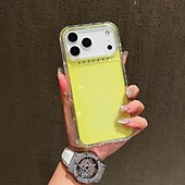 お買い得  iPhone用ケース-電話 ケース 用途 iPhone 17 Pro Max 17 Air 16 15 14 Pro Max Plus 13 Pro Max バックカバー 黄ばんでいない ブリンブリングリッターシャイニー 耐衝撃 レトロ風 TPU アクリル