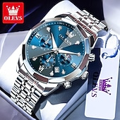 cheap Quartz Watches-The New Olevs Men&#039;S Business Watch With Luminous Calendar Small Three-Hand Moon Phase Display Multi-Functional Quartz Watch Waterproof Casual And Fashionable Men&#039;S Sports Wristwatch
