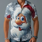 חג המולד בגדי ריקוד גברים אנימציה סנטה קלאוס פתית שלג חולצה חולצה עם כפתורים שרוולים קצרים מצחיק בָּחוּץ חגים קיץ אביב צווארון מתקפל הדפסת תלת מימד חולצות צווארון כחול 2# כחול 1# פול זול תלבושת סנטה קלאוס-חג המולד בגדי ריקוד גברים אנימציה סנטה קלאוס פתית שלג חולצה חולצה עם כפתורים שרוולים קצרים מצחיק בָּחוּץ חגים קיץ אביב צווארון מתקפל הדפסת תלת מימד חולצות צווארון כחול 2# כחול 1# פול