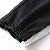 Недорогие спортивные костюмы-Муж. Спортивный костюм из двух частей Толстовка с капюшоном для отдыха Комплекты спортивных костюмов с карманом Контрастных цветов Наборы одежды Весна Черный Военно-зеленный