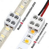 זול אביזרי לד-חבילה של 10 מחברי לד, 2 פינים, 8 מ"מ, 10 מ"מ, מחבר תאורת לד ללא הלחמה, מחברי תאורת רצועת לד לבנים עם מברג, מחברים מאריכים לרצועה עבור רצועת לד בצבע יחיד, 5 וולט, 12 וולט, 24 וולט