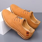 abordables Occasionnel-Homme Basket Chaussures de confort Marche Occasionnel Quotidien Soirée &amp; Fête Daim Chaud À lacets Brun foncé Noir Jaune Été Printemps
