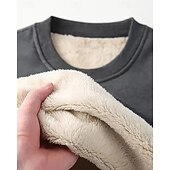 baratos Moletom &amp; Suéter-Homens Cor Sólida Moletom de lã Lounge Top Outono/Inverno Grossa Manga Longa Roupa Esportiva A Prova de Vento Quente Academia Equitação Corrida Exercite-se Ioga Preto Branco Amarelo Roupa de esporte