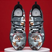 baratos Sapatos de Natal Masculinos-Tênis masculino com estampa de elfo de Natal – design divertido com espírito festivo, ideal para uso casual e festas de fim de ano