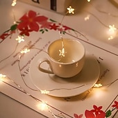 abordables guirlandes lumineuses d&#039;intérieur-Guirlande lumineuse de Noël en fil de cuivre, 2 m, 20 LED, alimentée par piles, pour Noël, la Saint-Valentin, un mariage, un arbre, une décoration d&#039;intérieur, un éclairage de vacances