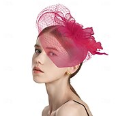 ieftine fascinatoare-Palarioare Tul Pană Pălărie Nuntă Petrecere ceai Cursă de cai cocktail Elegant Epocă Cu Pene Diadema Articole Pentru Cap