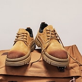 economico Scarpe Casual con Lacci-scarpe da ginnastica casual da uomo in similpelle color cuoio – design alla moda con lacci e suola in gomma resistente, perfette per l'abbigliamento casual e le uscite quotidiane