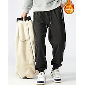 voordelige Joggingbroek-Voor heren Joggingbroeken Fleece broek Jogger Broek Winter broek Trekkoord Zak Elastische taille Effen Comfort Warm Buitensporten Dagelijks Modieus Casual Zwart Blauw Micro-elastisch