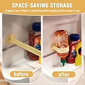 Недорогие Хранение на кухне-Силиконовый держатель для бутылок, не оставляющий капель, прочная гибкая подставка для перевернутых бутылок с приправами, экономящий место кухонный гаджет для организации пространства в холодильнике и