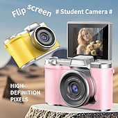 お買い得  アクションカメラ-1080P HDポータブルCCDカメラ 4Kレンズ フリップスクリーン USB充電式リチウムポリマーバッテリー 初心者向け旅行Vlogging 完璧なバレンタインデーギフト 初心者カメラ