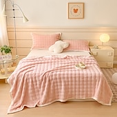 cheap Blankets &amp; Throws-Rabbit Fur Blanket Soft Plush Throw Blanket for Office Nap Single Double Bed Warm Faux Fur Blanket Cozy Sofa Air Conditioning Blanket