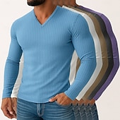 Miesten T-paita Ribbineulos T-paita Pitkähihainen paita Pitkähihainen V kaula-aukko Kevät Syksy Talvi Tavallinen Pystysuuntaiset nauhat Pit Strip Muoti Suunnittelija Perus 5-osainen Monipakkaus Loma halpa Ribbineulos T-paita-Miesten T-paita Ribbineulos T-paita Pitkähihainen paita Pitkähihainen V kaula-aukko Kevät Syksy Talvi Tavallinen Pystysuuntaiset nauhat Pit Strip Muoti Suunnittelija Perus 5-osainen Monipakkaus Loma