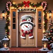 billiga Garage &amp; Dörr Banners-Jul Affischer Dörrskydd Utomhus banderoller Snögubbe Strumpbyxor söt stil 3D Fest Studentboende Tonårsrum Killar Man Cave Frat Sovrum Bakgrundsfotografering Ytterdörr Heminredning