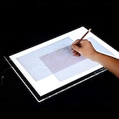 ieftine Luminile decorative inteligente-Cutie luminoasă portabilă A4 ultra-subțire cu LED-uri, cu luminozitate reglabilă, pad de trasare artistică cu LED-uri pentru desen, schițe, animații, șablon și pictură cu diamant 5D