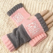 cheap Handschoenen-Women's 1 Pair Fingerless / Knitted Gloves Streetwear / Outdoor Gloves - Print Print