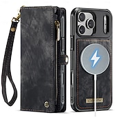 economico Cover per iPhone-telefono Custodia Per iPhone 17 Pro Max 17 Air 17 Custodia Portafoglio Rimovibile Cerniera Supporta la Ricarica Wireless TPU Pelle PU