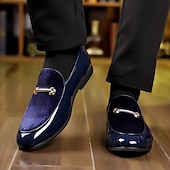 رخيصةأون أحذية لوفر-حذاء رجالي من الجلد الصناعي باللون الأخضر مع حلقات ذهبية مزخرفة - حذاء أنيق ومريح لحفلات الكريسماس والتجمعات الرسمية