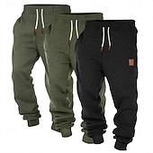 Недорогие Кроссовки-Муж. Штаны Джоггеры Флисовые штаны Кулиска Эластичная талия Мульти-упаковка Полотняное плетение Комфорт Полная длина на открытом воздухе Повседневные На выход Мода Классический