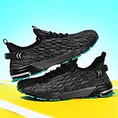 ieftine Adidași casual-Adidași sport albaștri pentru bărbați, din plasă, cu partea superioară respirabilă din tricot și talpă absorbantă de șocuri, pantofi sport ușori pentru sală, antrenament și purtare zilnică
