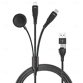 billige Ladekabler-2 Pakke Reisevesker Apple Watch Lader 3 i 2 USB C Kabel Multi Lader Kabel USB C/L Bil Camping Essensielle iWatch Lader Ultra/SE/10-1&amp;iPhone 17-12 Xbox 360 Hodesett