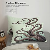 preiswerte Bettbezug-Sets-Unterwasserwelt Seestern &amp;3-teiliges Daunenbettbezug-Set mit Oktopus-Motiv für Queensize-Betten, weicher Bettbezug mit 2 Kissenbezügen – Hotel &amp;Gästezimmerbettwäsche, gemütlich &amp; komfortabel