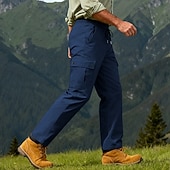 abordables Pantalons Cargo-Homme Pantalons Cargo Pantalons Multi-poches Taille élastique avec cordon de serrage Uni Portable Extérieur Quotidien Camping &amp; Randonnée Mode Classique Noir Vert Véronèse